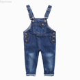 thumbnail image 1 of Dpytoraw Kids Denim Overalls Adjustable Straps Casual Pants for Boys and Girls Blue Size 7, 1 of 4