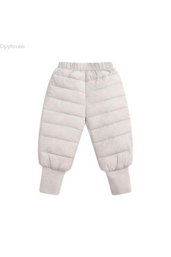 Kids Down Pants Baby Boys Girls Windproof Warm Snow Pants Winter Thicker Elastic Waist Trousers Size 12-18 Months