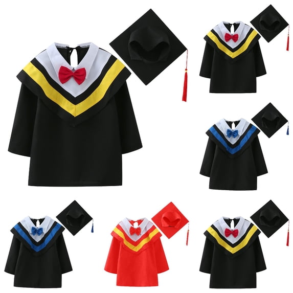 Dpytoraw Kids Graduation Cap and Gown Set, Preschool & Kindergarten Graduation Outfit with Tassel Size 2-3 Years