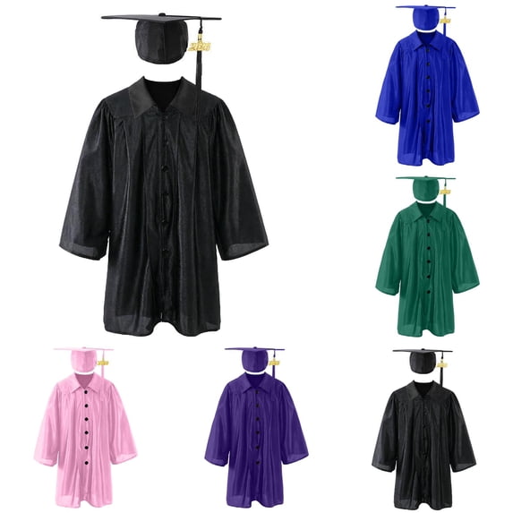 Dpytoraw Kids Graduation Cap and Gown Set, Preschool & Kindergarten Graduation Outfit with Tassel Size 2-3 Years