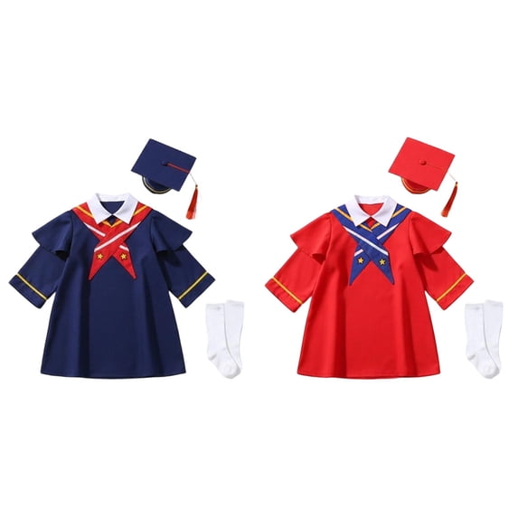Dpytoraw Kids Graduation Cap and Gown Set, Preschool & Kindergarten Graduation Outfit with Tassel Size 3-4 Years