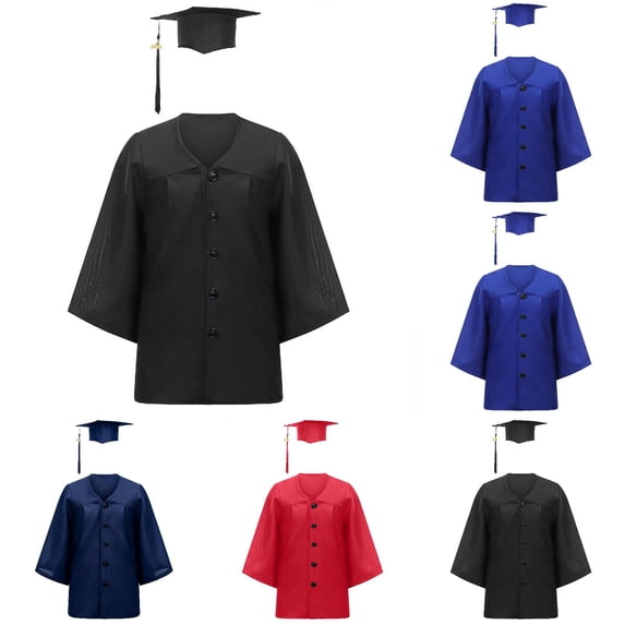 Dpytoraw Kids Graduation Cap and Gown Set, Preschool & Kindergarten Graduation Outfit with Tassel Size 4-5 Years