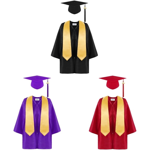 Dpytoraw Kids Graduation Cap and Gown Set, Preschool & Kindergarten Graduation Outfit with Tassel Size 4-6 Years