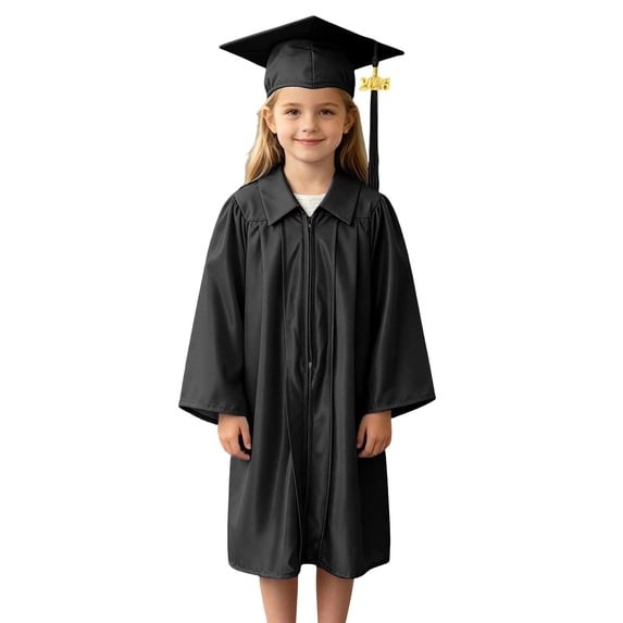 Dpytoraw Kids Graduation Cap and Gown Set, Preschool & Kindergarten Graduation Outfit with Tassel Size 6-7 Years