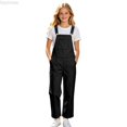 thumbnail image 1 of Dpytoraw Kids Solid Overalls Casual Suspender Pants with Pocket for Boys and Girls Black Size 5-6 Years, 1 of 4