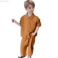thumbnail image 1 of Dpytoraw Kids ToddlerBaby Boys Solid Button Autumn Long Sleeve Shirt Pants Set Clothes Outfits Boys Casual Sets Size 3-4 Years, 1 of 1
