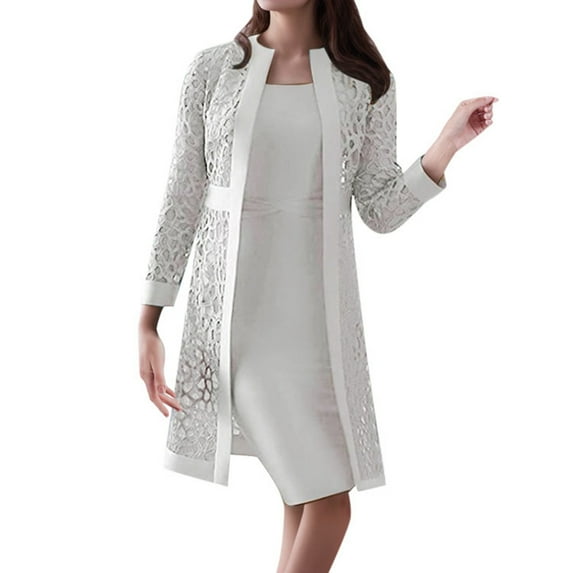 Dpytoraw Lace Cardigan And Dress Set For Women – Elegant Fashionable Outwear Two Piece Outfit For Casual And Formal Occasions Women’s Boho Flowy Beach Dresses