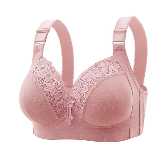 Dpytoraw Ladies' Autumn And Winter New Collection Adjustable Bra Without Steel Ring Large Chest Display Small Upper Support Comfortable And Glare Underwear Light Pink