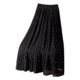 thumbnail image 1 of Dpytoraw Ladies' Casual Fashion Trend Fresh Wavelet Dot Chiffon Pleated Skirt Women’s Stretchy Office Pencil Skirt Black, 1 of 2