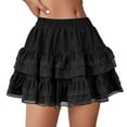 thumbnail image 1 of Dpytoraw Ladies Lace Cake A Line Skirt Ballet Skirt Mesh Puffy Skirt Half Body Skirt Black XL, 1 of 5