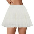thumbnail image 1 of Dpytoraw Ladies Lace Cake A Line Skirt Ballet Skirt Mesh Puffy Skirt Half Body Skirt White XL, 1 of 5