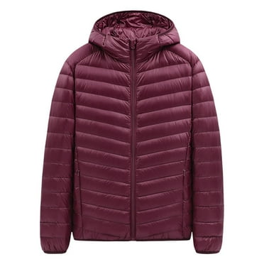 Dpytoraw Large Men's Solid Color Hooded Jacket Men's Slim Fit Warm Jacket