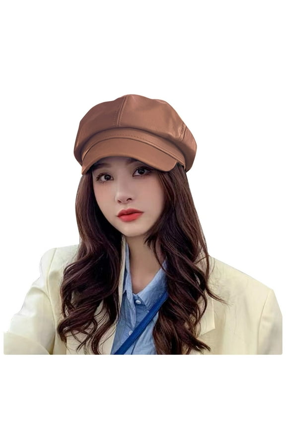 Leather Newsboy Cabbie Winter Hat For Women Beret Hat Hat Cabbie Painter Cap