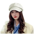 thumbnail image 1 of Dpytoraw Leather Newsboy Cabbie Winter Hat For Women Beret Hat Hat Cabbie Painter Cap, 1 of 4