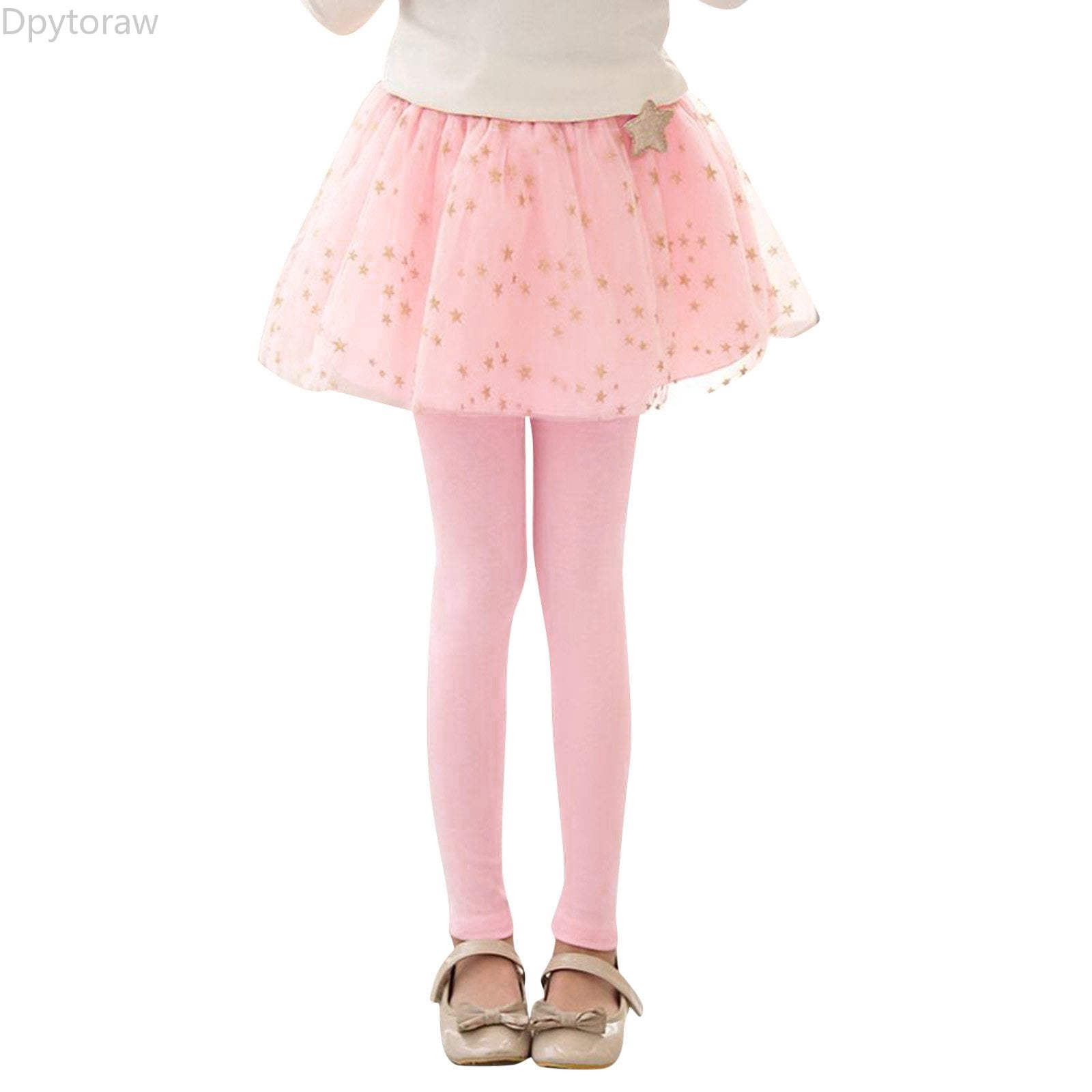 dpytoraw-little-girls-footless-leggings-with-tutu-ruffle-skirt-stretchy