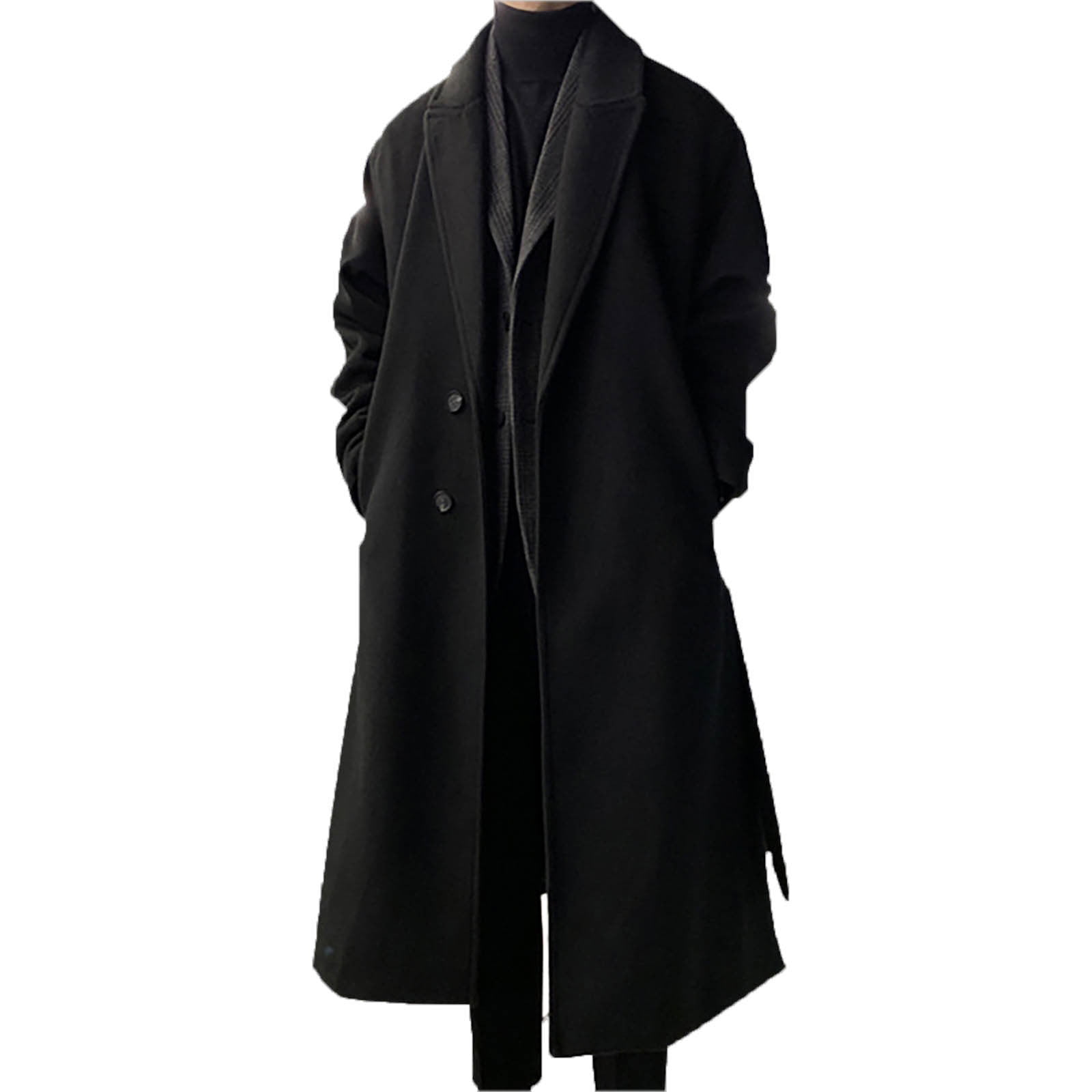 Dpytoraw Male Autumn And Winter Thick Mid Length Knee Length Retro