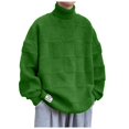 thumbnail image 1 of Dpytoraw Male High Neck Fold Over Pullover Sweater For Autumn And Winter Solid Color Plaid Plaid Warm Turtleneck Top, 1 of 5