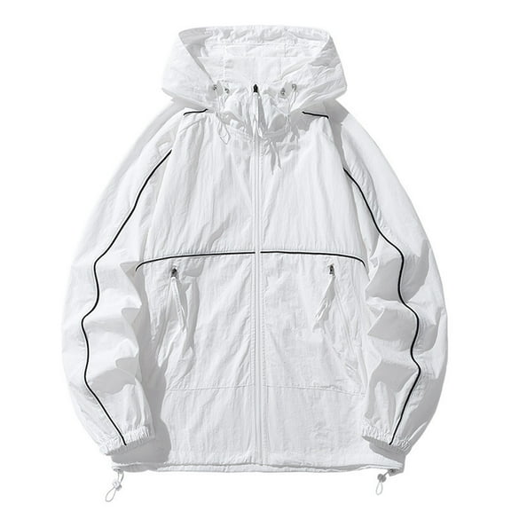 Dpytoraw Male Lightweight Breathable Jacket Ice Silk Sun Clothes Fishing Skin Coat