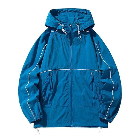 Dpytoraw Male Lightweight Breathable Jacket Ice Silk Sun Clothes Fishing Skin Coat