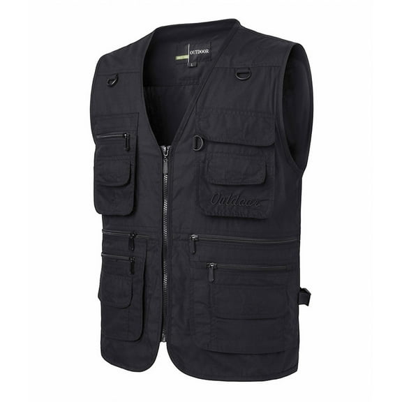 Dpytoraw Male Pocket Outdoor Loose Casual Vest