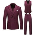 thumbnail image 1 of Dpytoraw Male Slim Fit Business Wedding Party Suit Top And Bottom Three Piece Set Double Suit, 1 of 4