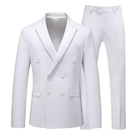 Dpytoraw Male Slim Fit Business Wedding Party Suit Two Piece Top And Bottom Double Suit