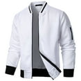 thumbnail image 1 of Dpytoraw Male Solid Color Autumn And Winter Long Sleeve Jacket Coat Square Plaid Zipper Cardigan Sweatshirt, 1 of 4