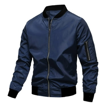 Dpytoraw Male Solid Color Autumn And Winter Long Sleeved Jacket With Windproof Zipper Cover Baseball Jacket