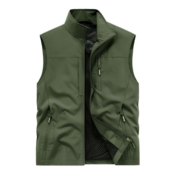 Dpytoraw Male Solid Color Casual Outdoor Workwear Fishing Fashion Vest Vest Vest
