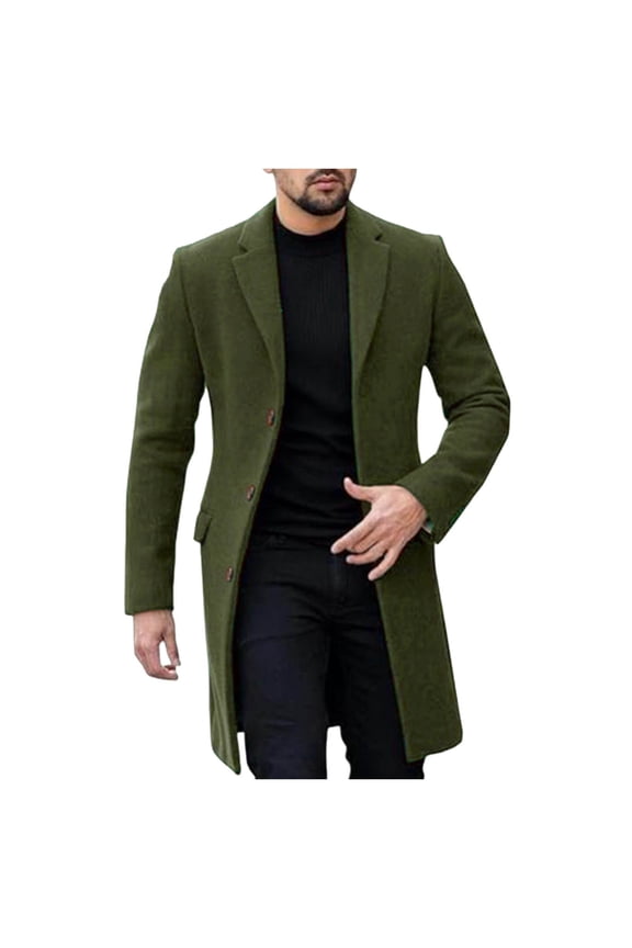 Male Winter Coat Jacket Style Fashion Handsome Long Wool Overcoat Comfortable Warm Soft Coat
