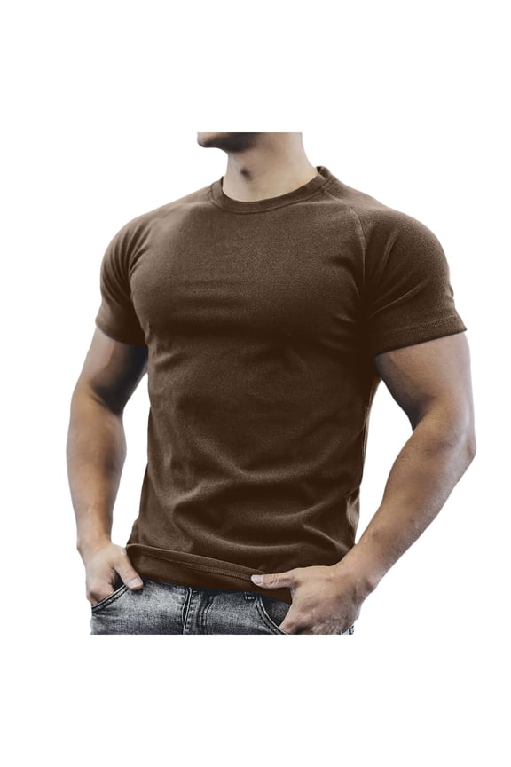 Man Elastic Workout Gym Muscle Shorts Sleeve Shirts Athletic Warm Keepting Casual T Shirts For Men