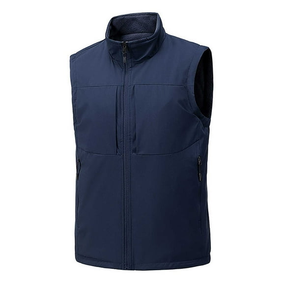 Dpytoraw Men Autumn And Winter Padded Padded Vest With A Warm Casual Vest On Both Sides To Wear Pocket