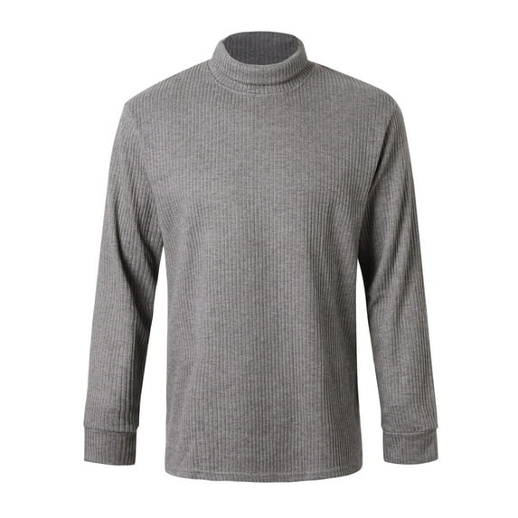 Dpytoraw Men Casual Knit Sweater Vintage Turtleneck Buttonsy Long Sleeve Slim Fit Sweater