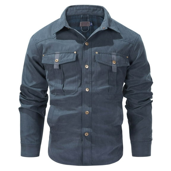 Dpytoraw Men Collar Checkered Flannel Button Up Cardigan Casual Jacket Business Fashionable And Comfortable Winter Jacket