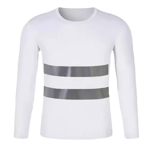 Dpytoraw Men High Vis Reflective T Shirt Long Sleeve Mesh Shirts Work Shirt Men’s T-Shirts White XL