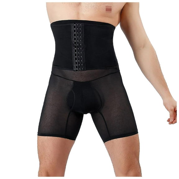 Dpytoraw Men Large Size Belly Pants Breathable Tight Height Waist Girth Waist Lift Leg Shaping Pants