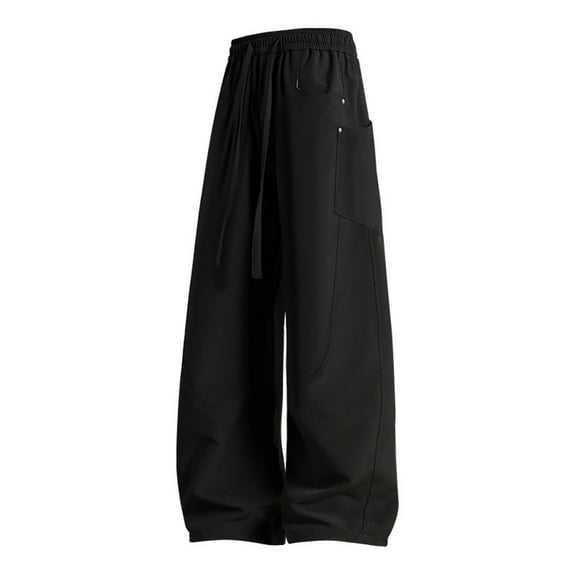 Dpytoraw Men New Casual Paratrooper Pants Port Wind Loose Straight Leg Wide Leg Pants Cutlass Pants Bag
