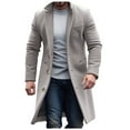 thumbnail image 1 of Dpytoraw Men Solid Color Lapel Button Cardigan Mid Length Windbreaker Jacket Casual Loose Comfortable Business Trend Jacket, 1 of 5