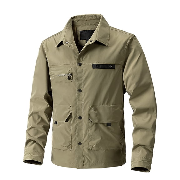 Dpytoraw Men Solid Color Lapel Button Cardigan Zipper Design Jacket Winter Casual Loose Fashion Trend Business Jacket