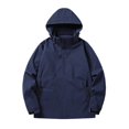 thumbnail image 1 of Dpytoraw Men Solid Color Windproof And Hooded Suit Outdoor Hiking Suit Breathable Loose Casual Comfortable Trendy Sports Jacket, 1 of 3