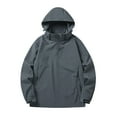 thumbnail image 1 of Dpytoraw Men Solid Color Windproof And Hooded Suit Outdoor Hiking Suit Breathable Loose Casual Comfortable Trendy Sports Jacket, 1 of 3