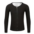 thumbnail image 1 of Dpytoraw Men Sports Long Sleeve Sweat Vest Fitness Belly Zip Shapewear, 1 of 5