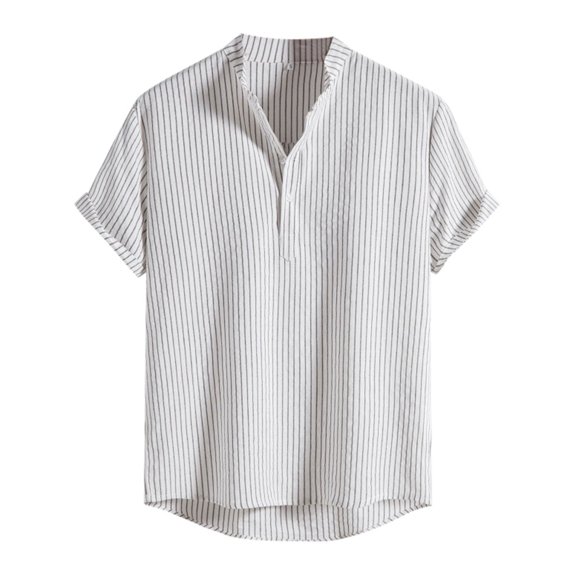 Dpytoraw Men Summer Printed Top Shirt And Fashion Top Casual Loose Short Sleeved Shirt Blouse Men’s T-Shirts White XS