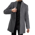 thumbnail image 1 of Dpytoraw Men Winter Coat Lapel Collar Long Sleeve Padded Leather Jacket Vintage Thicken Coat Sheepskin Jacket Short Coat, 1 of 5
