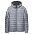 thumbnail image 1 of Dpytoraw Men's Autumn/winter Casual Plus Size Light Zipper Pocket Hat Cotton Padded Coat Top Shirt, 1 of 3