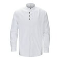 thumbnail image 1 of Dpytoraw Men's Casual Fashion Solid Color Stand Collar Long Sleeve Slim Fit Shirt, 1 of 3