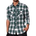 thumbnail image 1 of Dpytoraw Men's Casual Plaid Work Long Sleeve Shirt Lightweight Breathable Button Up Top For Everyday Wear And Outdoor Activities Men’s Wrinkle-Free Shirts, 1 of 4