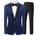 thumbnail image 1 of Dpytoraw Men's Casual Suit Two Piece Sequined Suit One Button Slim Shiny Dress Coat Jacket Classic Regular Fit Suits Sets, 1 of 5