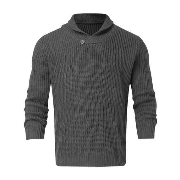 Dpytoraw Men's Casual Sweater Pullover Long Sleeve High Collar Slim Knit Sweater