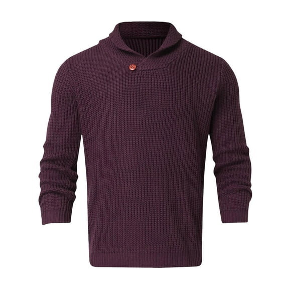 Dpytoraw Men's Casual Sweater Pullover Long Sleeve High Collar Slim Knit Sweater